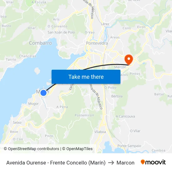 Avenida Ourense - Frente Concello (Marín) to Marcon map