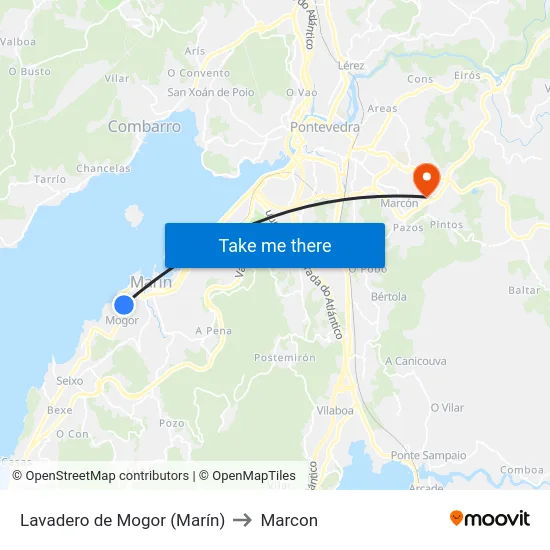 Lavadero de Mogor (Marín) to Marcon map