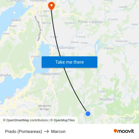 Prado (Ponteareas) to Marcon map