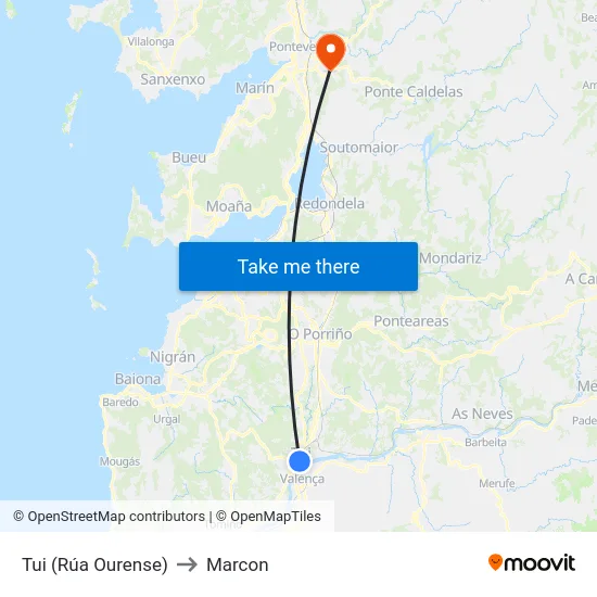 Tui (Rúa Ourense) to Marcon map