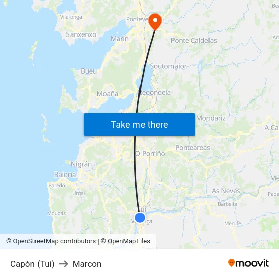Capón (Tui) to Marcon map