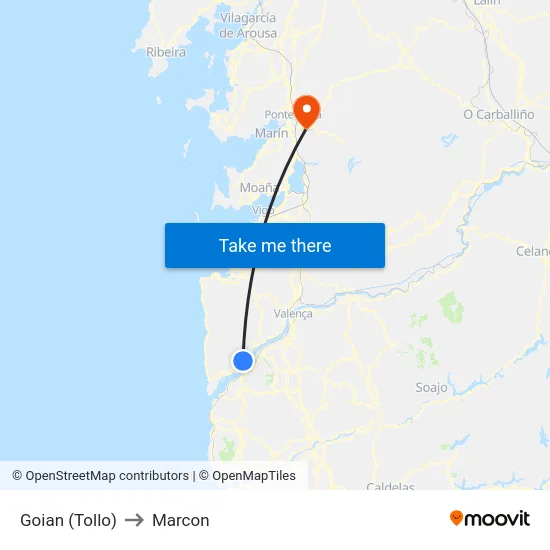 Goian (Tollo) to Marcon map
