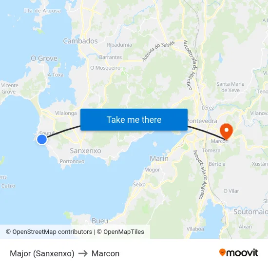 Major (Sanxenxo) to Marcon map