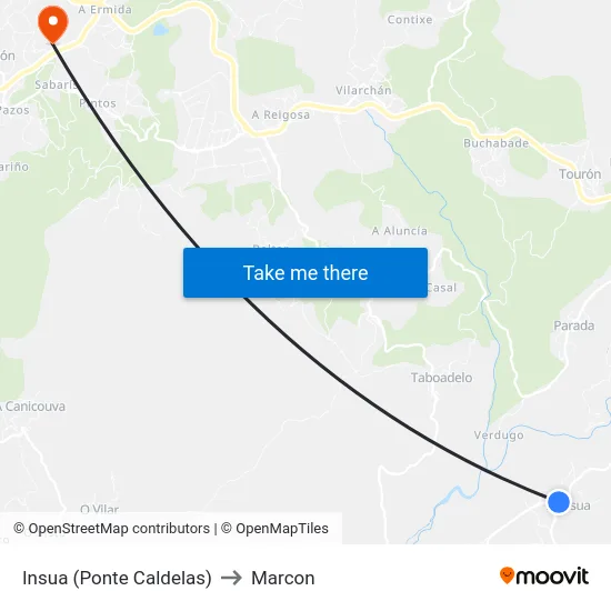 Insua (Ponte Caldelas) to Marcon map