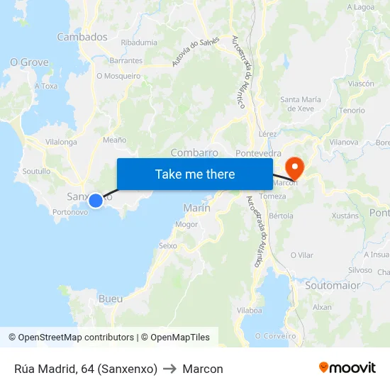 Rúa Madrid, 64 (Sanxenxo) to Marcon map
