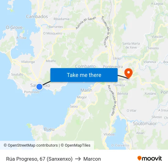 Rúa Progreso, 67 (Sanxenxo) to Marcon map