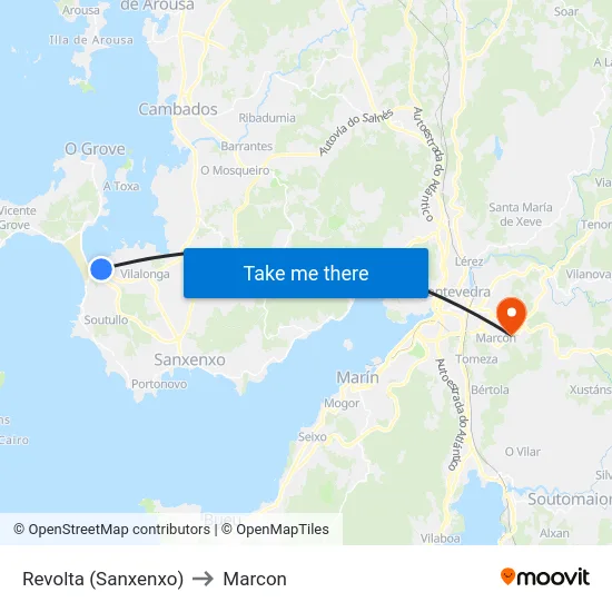 Revolta (Sanxenxo) to Marcon map