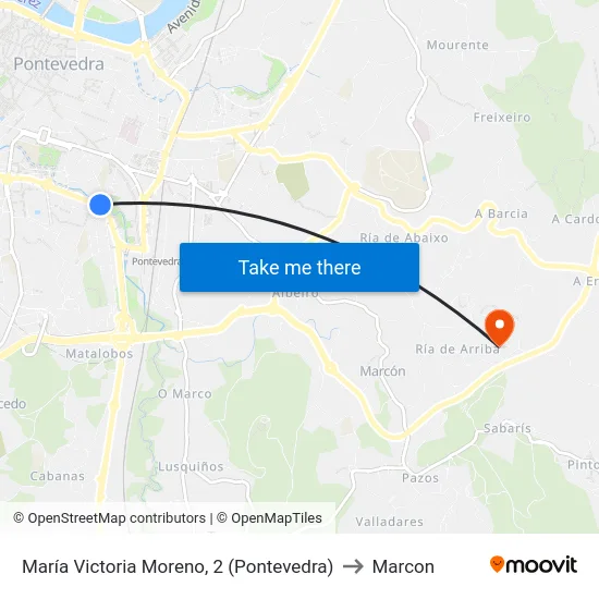 María Victoria Moreno, 2 (Pontevedra) to Marcon map