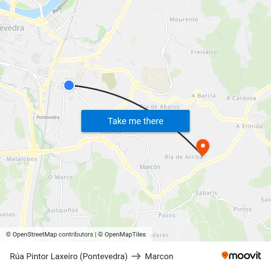 Rúa Pintor Laxeiro (Pontevedra) to Marcon map