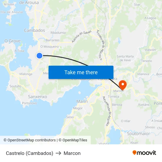 Castrelo (Cambados) to Marcon map