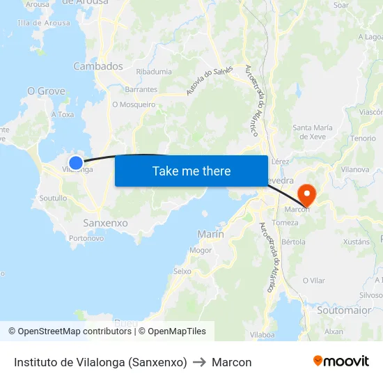 Instituto de Vilalonga (Sanxenxo) to Marcon map
