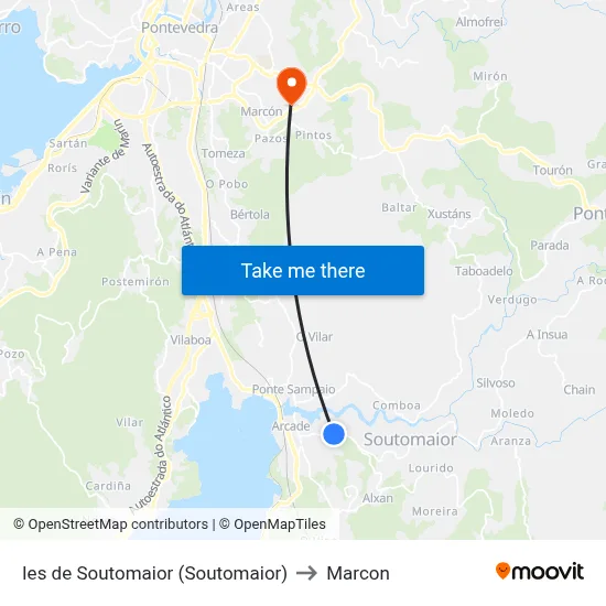 Ies de Soutomaior (Soutomaior) to Marcon map