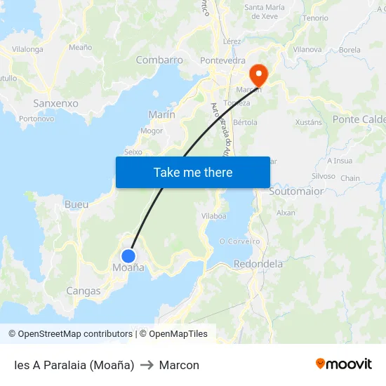 Ies A Paralaia (Moaña) to Marcon map