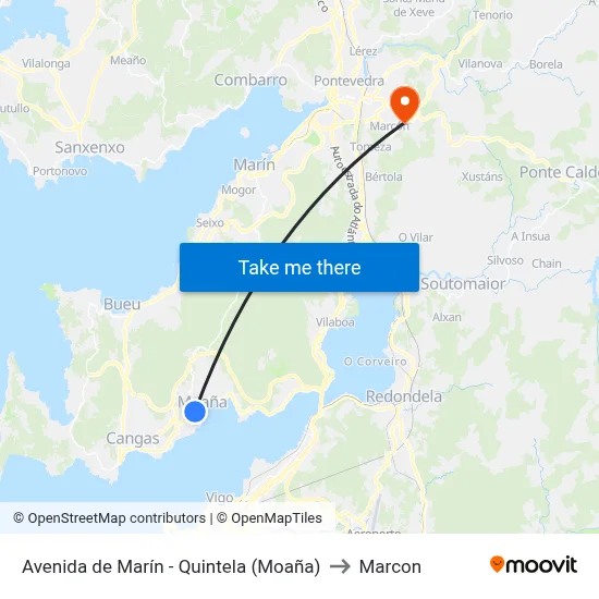 Avenida de Marín - Quintela (Moaña) to Marcon map