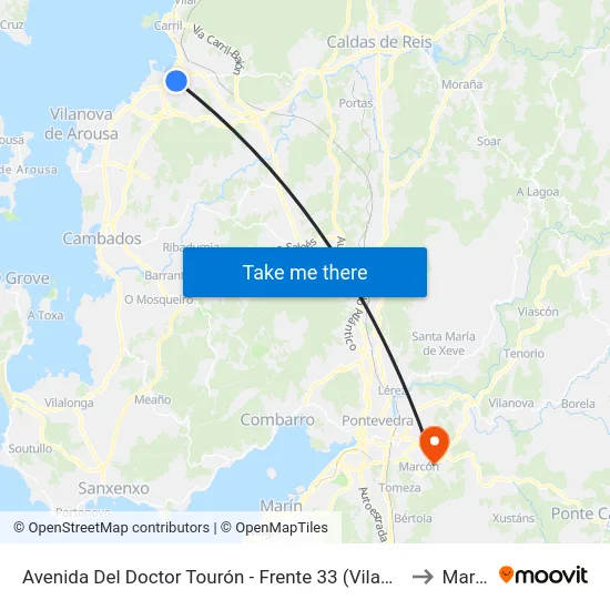 Avenida Del Doctor Tourón - Frente 33 (Vilagarcía de Arousa) to Marcon map