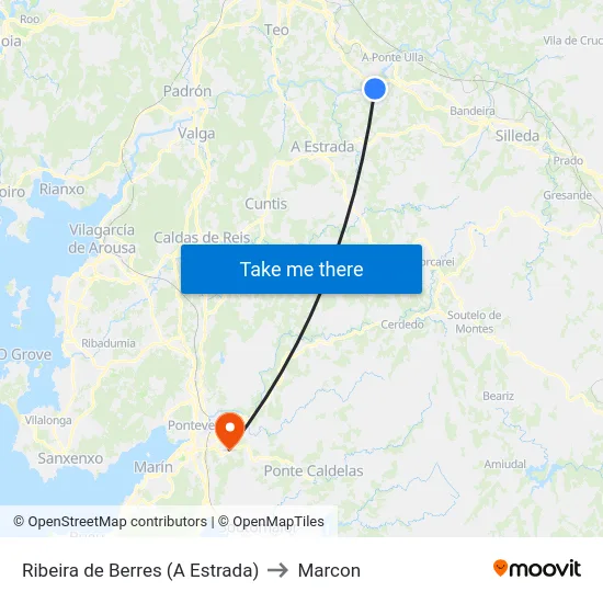 Ribeira de Berres (A Estrada) to Marcon map