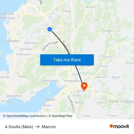 A Goulla (Meis) to Marcon map
