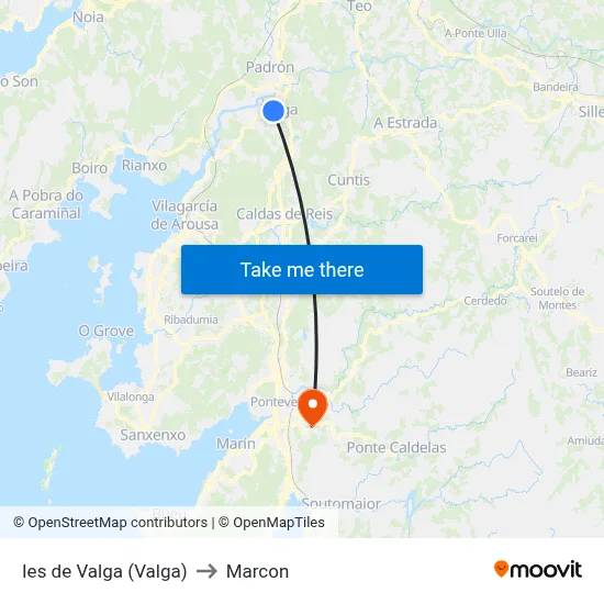 Ies de Valga (Valga) to Marcon map