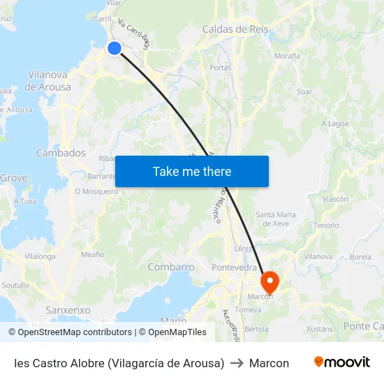 Ies Castro Alobre (Vilagarcía de Arousa) to Marcon map