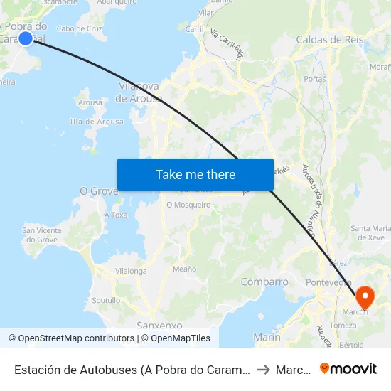 Estación de Autobuses (A Pobra do Caramiñal) to Marcon map