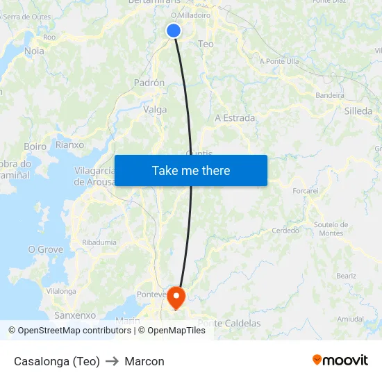Casalonga (Teo) to Marcon map