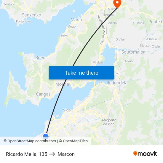 Ricardo Mella, 135 to Marcon map