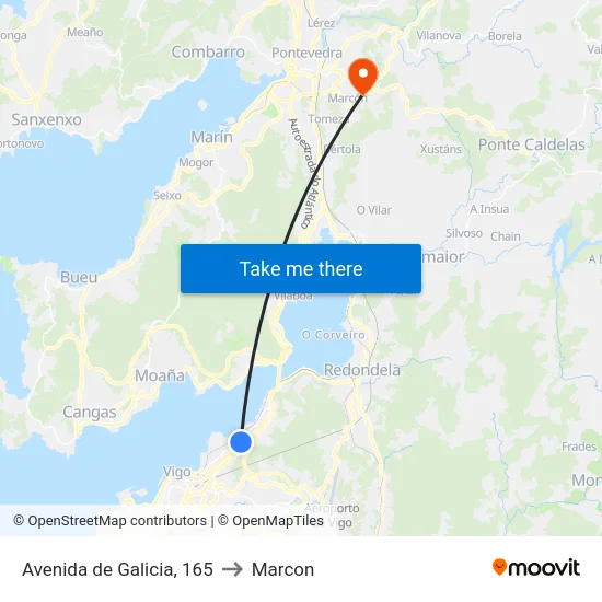 Avenida de Galicia, 165 to Marcon map