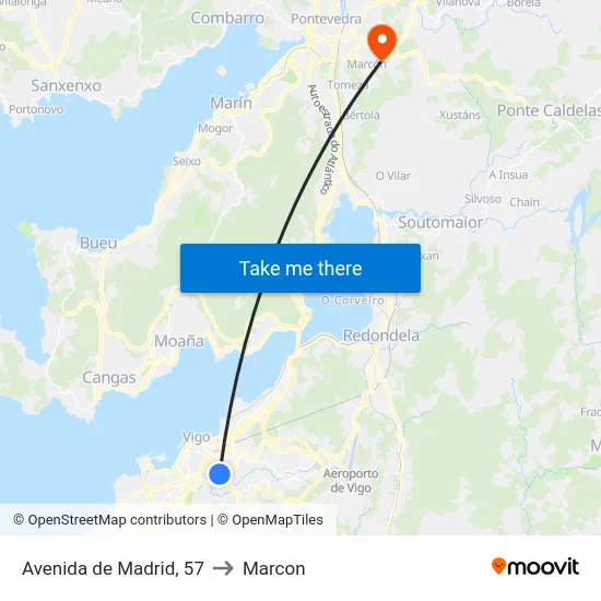 Avenida de Madrid, 57 to Marcon map