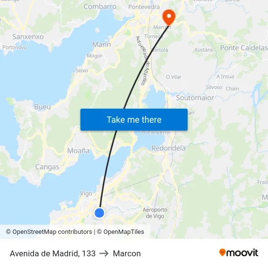 Avenida de Madrid, 133 to Marcon map