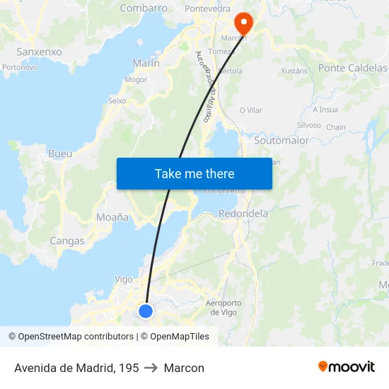 Avenida de Madrid, 195 to Marcon map
