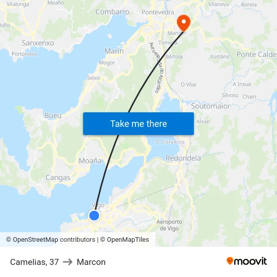Camelias, 37 to Marcon map