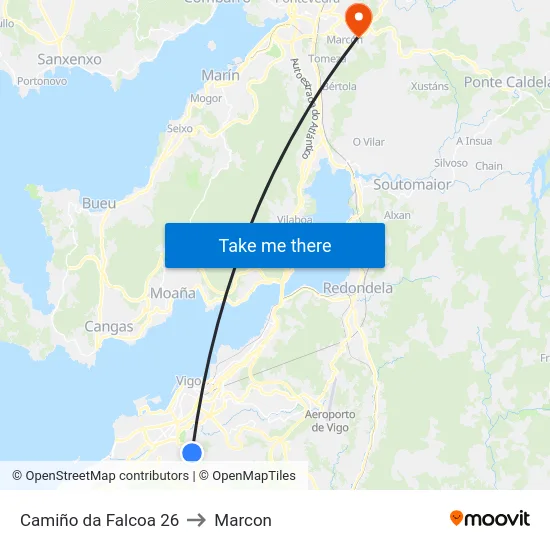 Camiño da Falcoa 26 to Marcon map