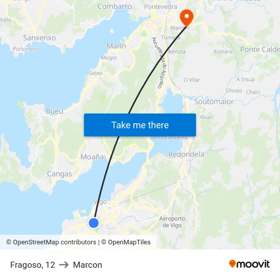 Fragoso, 12 to Marcon map