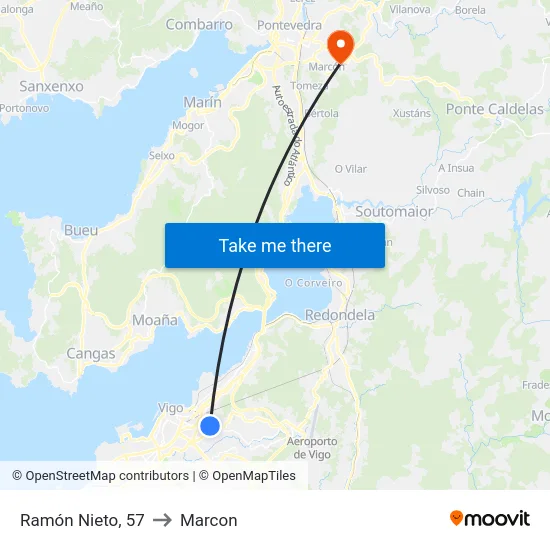 Ramón Nieto, 57 to Marcon map