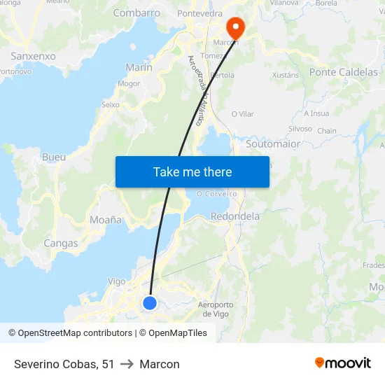 Severino Cobas, 51 to Marcon map