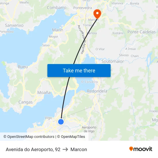 Avenida do Aeroporto, 92 to Marcon map
