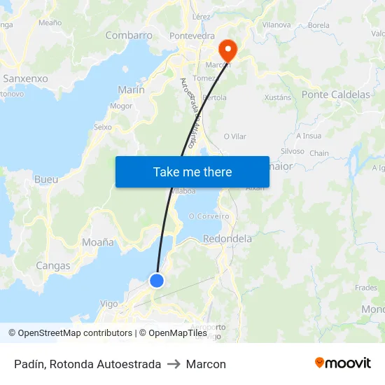 Padín, Rotonda Autoestrada to Marcon map