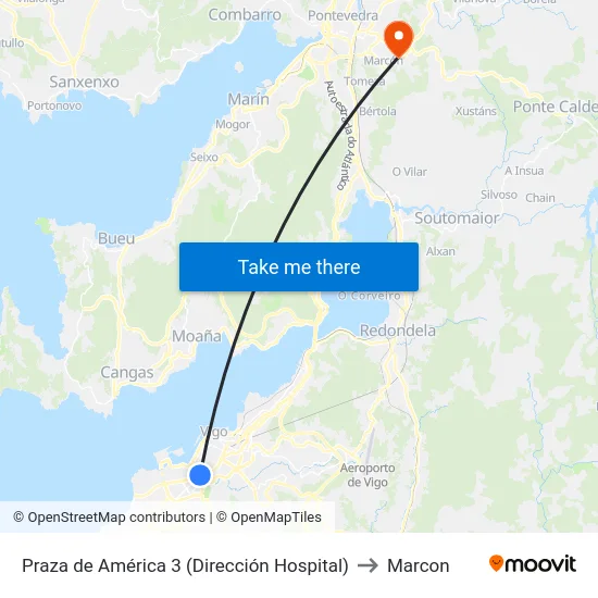 Praza de América 3 (Dirección Hospital) to Marcon map