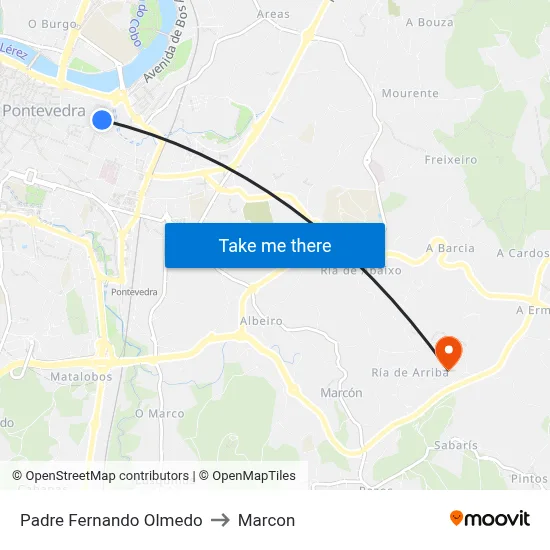 Padre Fernando Olmedo to Marcon map