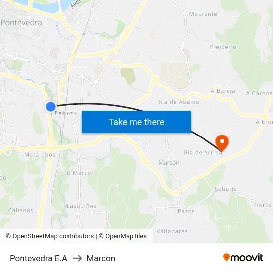Pontevedra E.A. to Marcon map