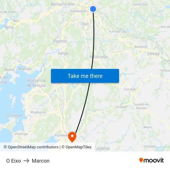 O Eixo to Marcon map