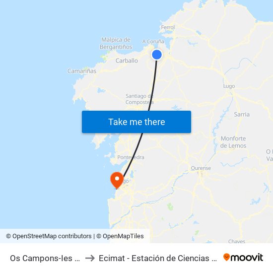 Os Campons-Ies David Bujan to Ecimat - Estación de Ciencias Mariñas de Toralla map