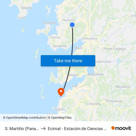 S. Martiño (Panadería Mob to Ecimat - Estación de Ciencias Mariñas de Toralla map