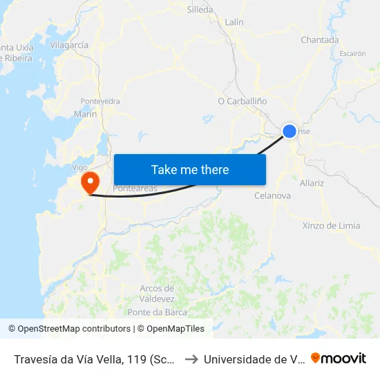 Travesía da Vía Vella, 119 (Scania) to Universidade de Vigo map