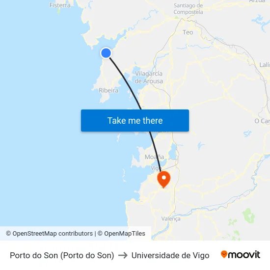 Porto do Son (Porto do Son) to Universidade de Vigo map