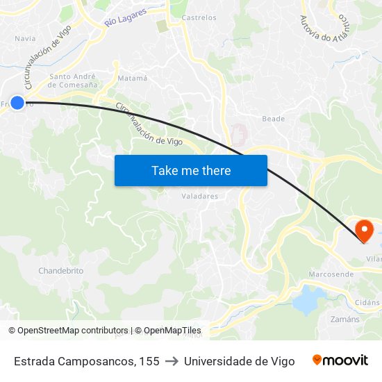 Estrada Camposancos, 155 to Universidade de Vigo map
