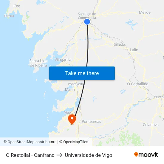 O Restollal - Canfranc to Universidade de Vigo map