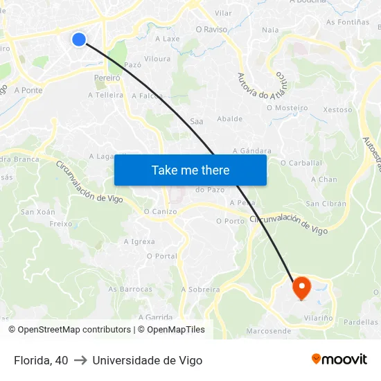 Florida, 40 to Universidade de Vigo map