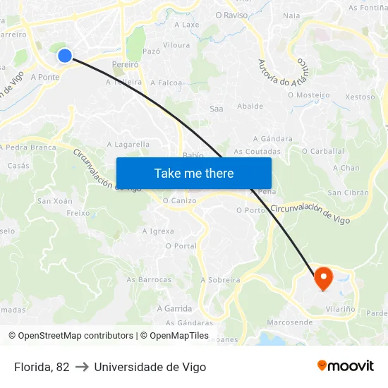 Florida, 82 to Universidade de Vigo map