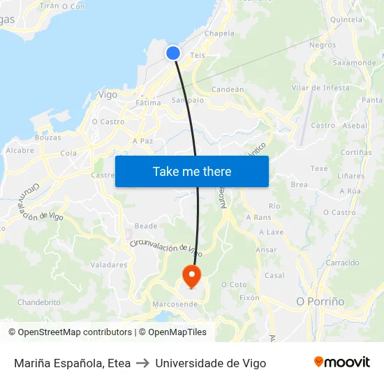 Mariña Española, Etea to Universidade de Vigo map